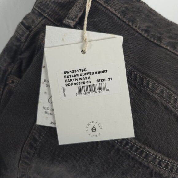 NWT ÉTICA‎ ETHICALLY MADE SKYLAR CUFFED SHORTS Earth Wash EW129179C Size 31 - Picture 13 of 13